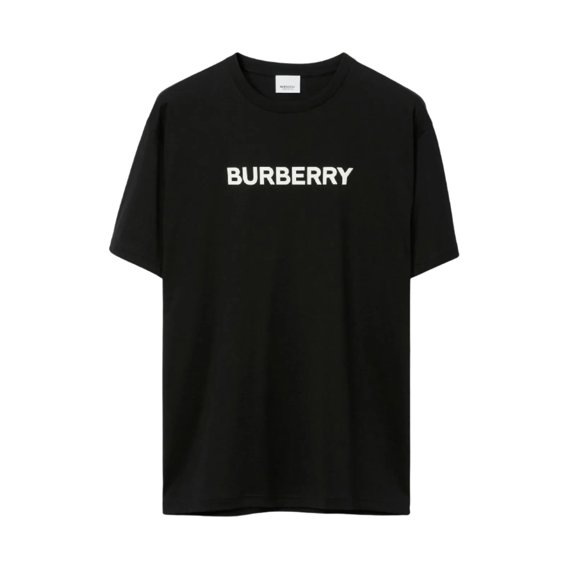버버리 로고 프린트 코튼 오버사이즈 티셔츠 블랙(Burberry Logo Print Cotton Oversized T-Shirt Black)