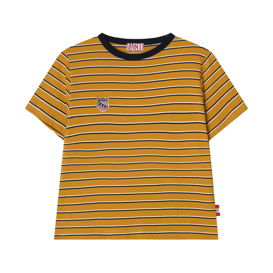 미나수 스트라이프 코튼 티셔츠 노랑(Menasoo Stripe Cotton T Shirt Yellow)