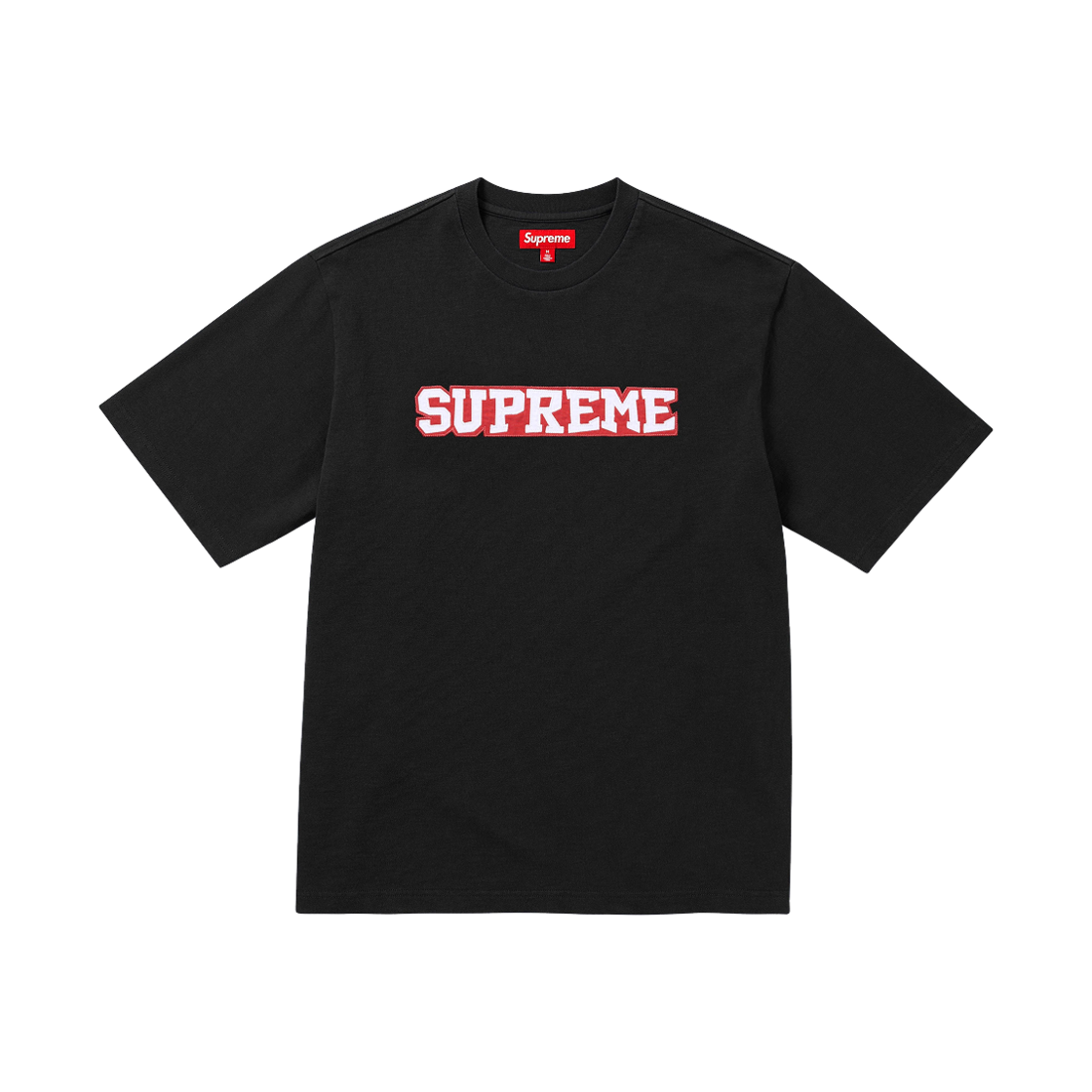 슈프림 사틴 아플리케 숏슬리브 탑 블랙 - 25SS(Supreme Satin Applique S/S Top Black - 25SS) - 1