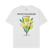 Wooyoungmi Flower Print Back Logo T-Shirt White - 22SS