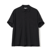 Millo Archive Wrinkle Check Roll Up Half Shirts Black