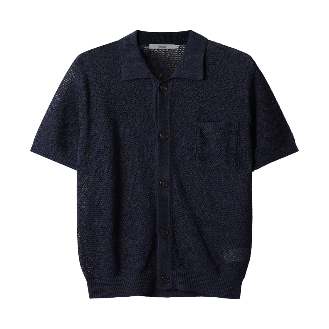 시리즈 한지 루즈 핏 하프 슬리브 가디건 다크 네이비(Series Hanji Loose Fit Half Sleeve Cardigan Dark Navy) - 1