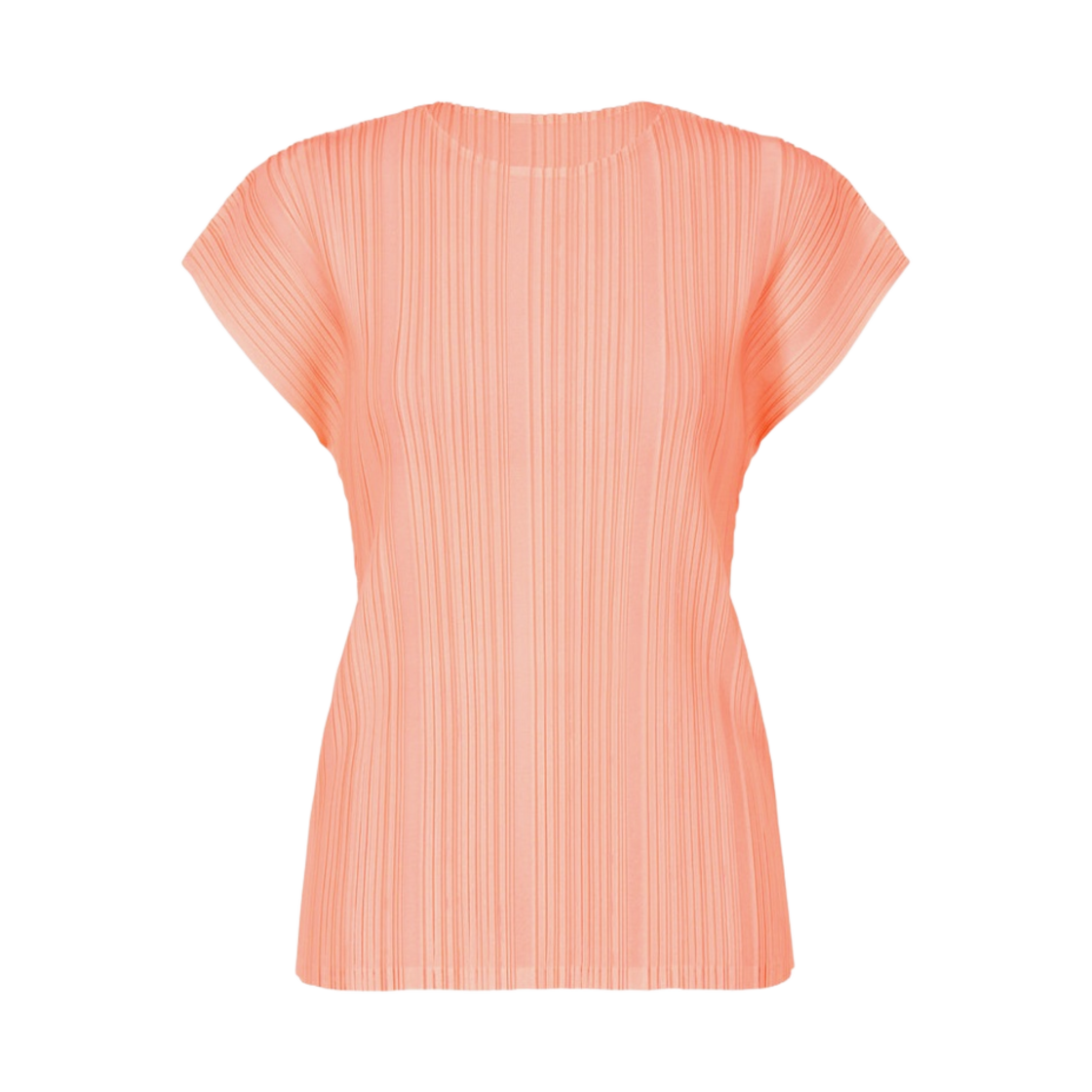 (W) 플리츠 플리즈 이세이 미야케 리프 캡슬리브 탑 살몬 핑크((W) Pleats Please Issey Miyake Leap Cap Sleeve Top Salmon Pink) - 1
