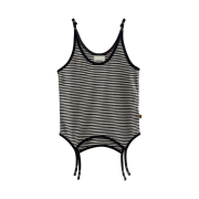 Kasual Manaul Striped Snap Sleeveless Black