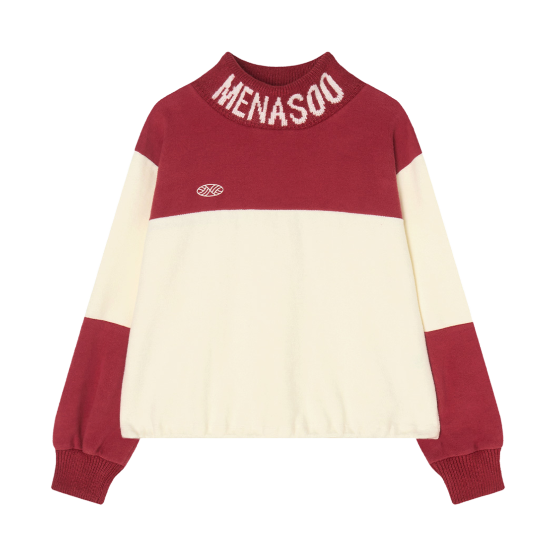 미나수 니트 하이넥 폴라티 레드