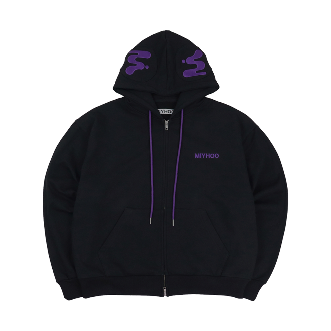 미와이후 이어플러그 후드 집업 블랙(Miyhoo Earplug Hoodie Zip-Up Black)