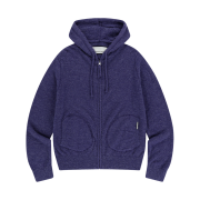 Thevinylhouse Round Pocket Knit Zip-Up Purple