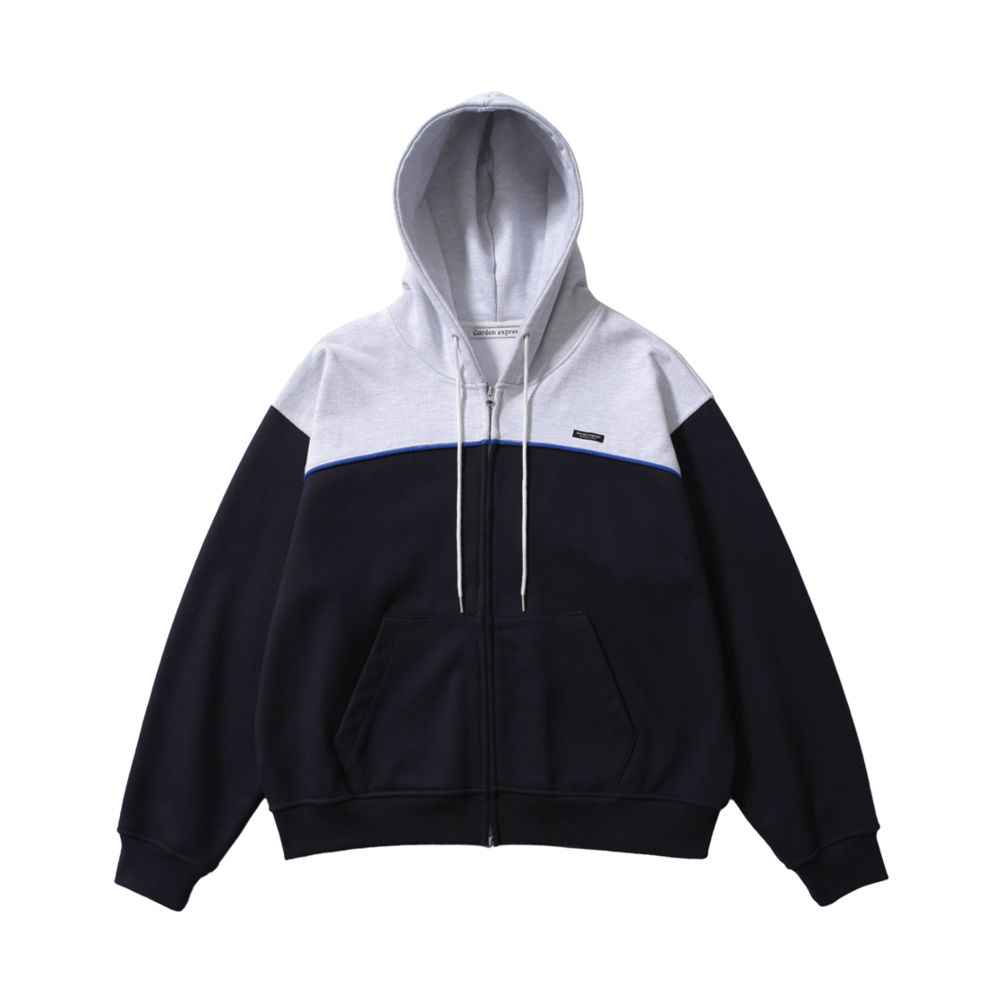 GETAS25101NYX Garden express Color Block Hood Zip-Up navy