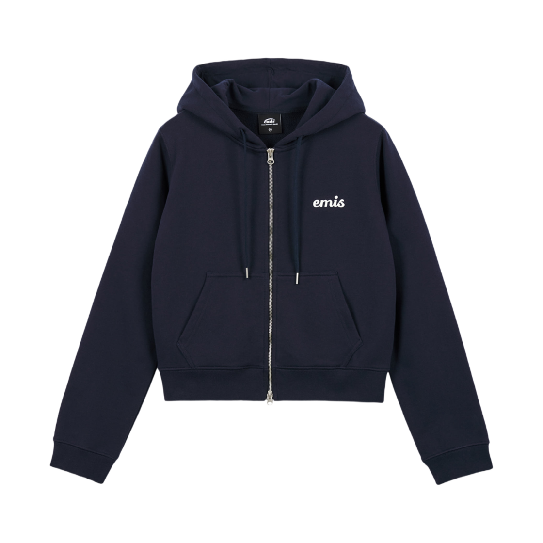 (W) 이미스 아플리케 후드 집업 네이비((W) Emis Applique Hood Zip Up Navy)