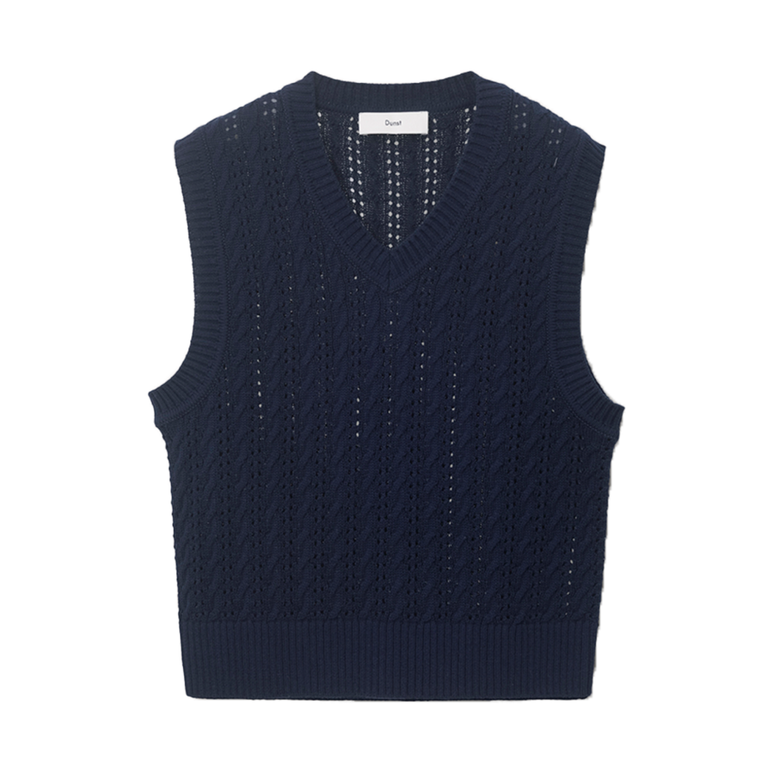 던스트 유니섹스 크로셰 니트 베스트 딥 네이비