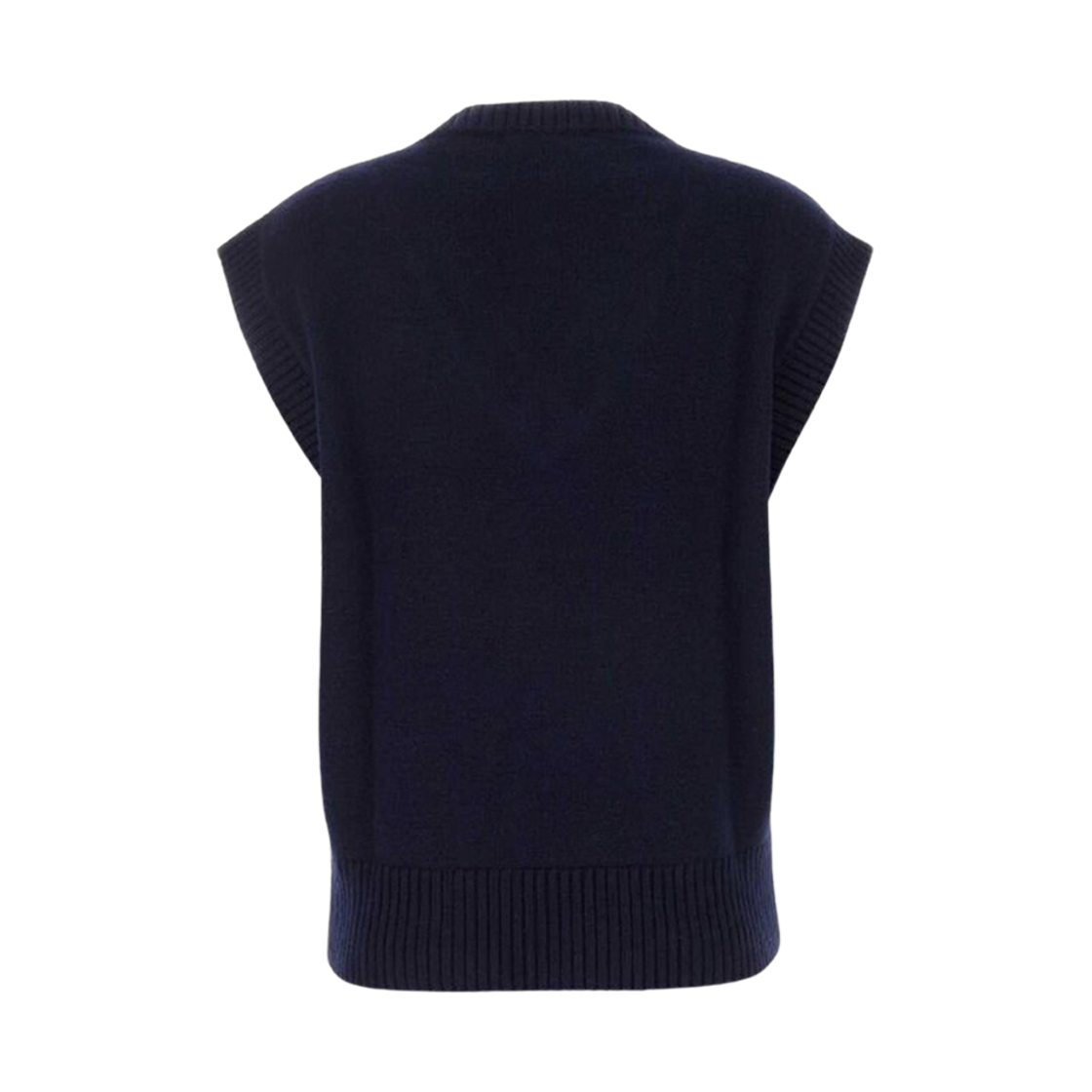 아미 빅 하트 로고 슬리브리스 인타르시아 스웨터 노틱 블루 화이트(AMI de Coeur Sleeveless Intarsia Sweater Nautic Blue White) - 2