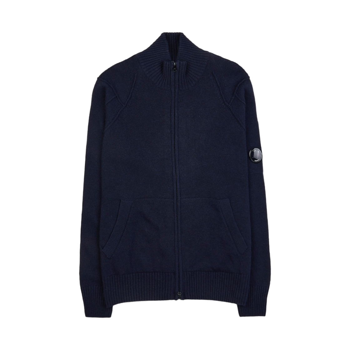 C.P. 컴퍼니 램스울 지퍼 니트 토탈 이클립스 블루 - 23FW(C.P. Company Lambswool Zipped Knit Total Eclipse Blue - 23FW) - 1