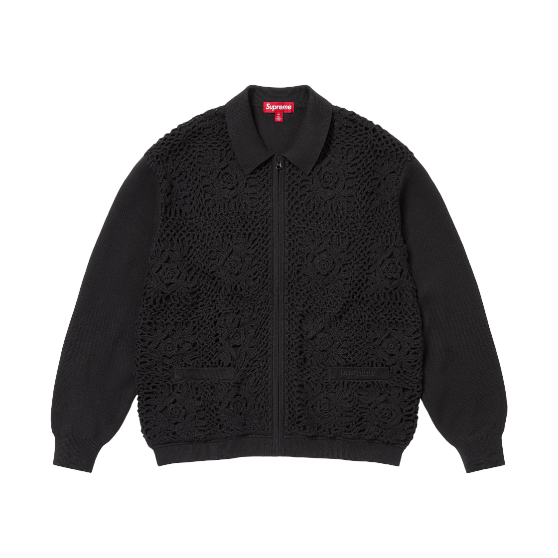 슈프림 크로셰 집업 가디건 블랙 - 25SS | Supreme | KREAM