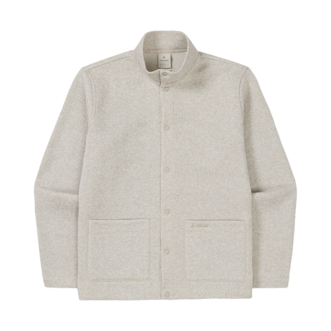 S24WMFFJ76LE Snow Peak Knit Stand Neck Cardigan Light Beige