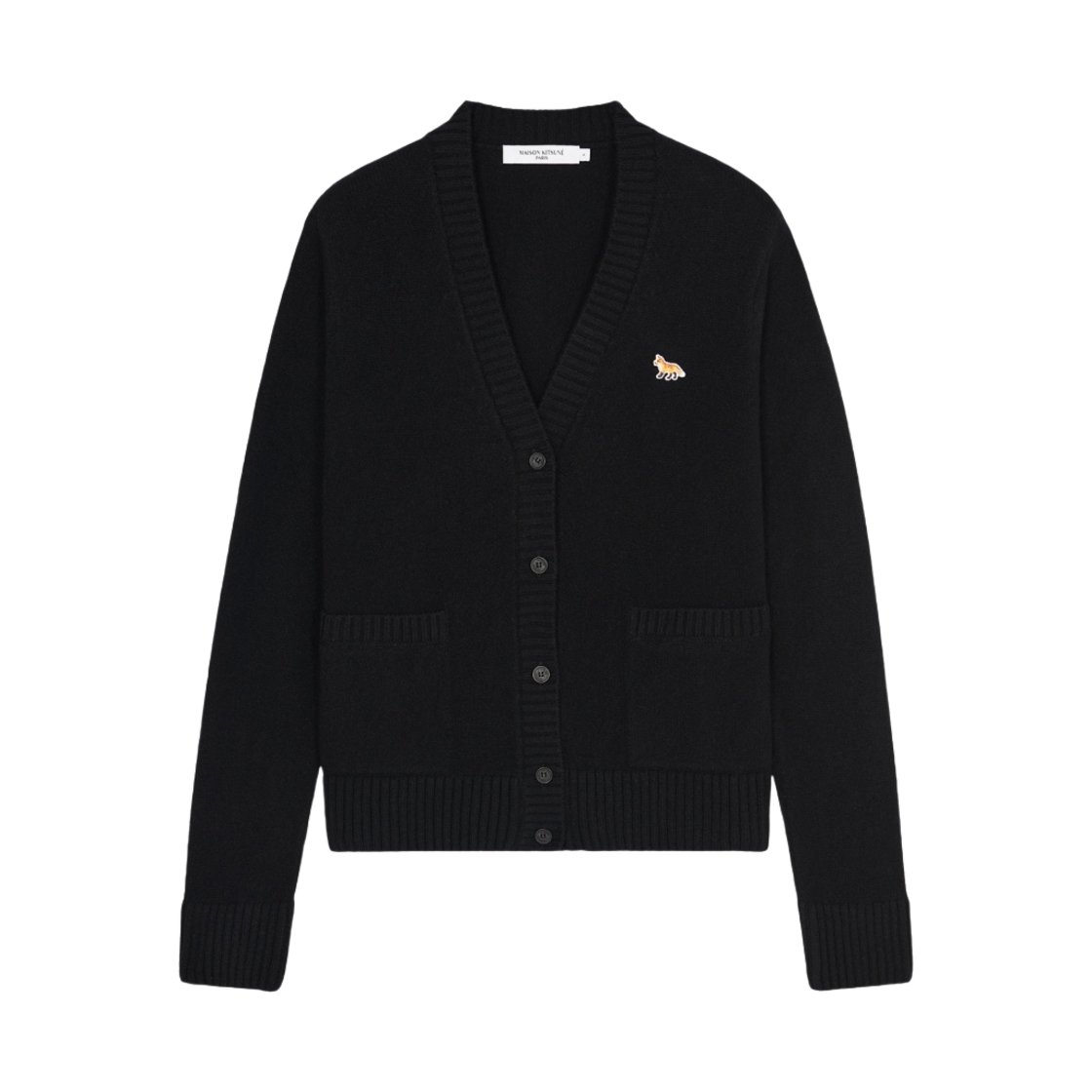 (W) 메종 키츠네 베이비 폭스 패치 박시 가디건 블랙((W) Maison Kitsune Baby Fox Patch Boxy Cardigan Black) - 1