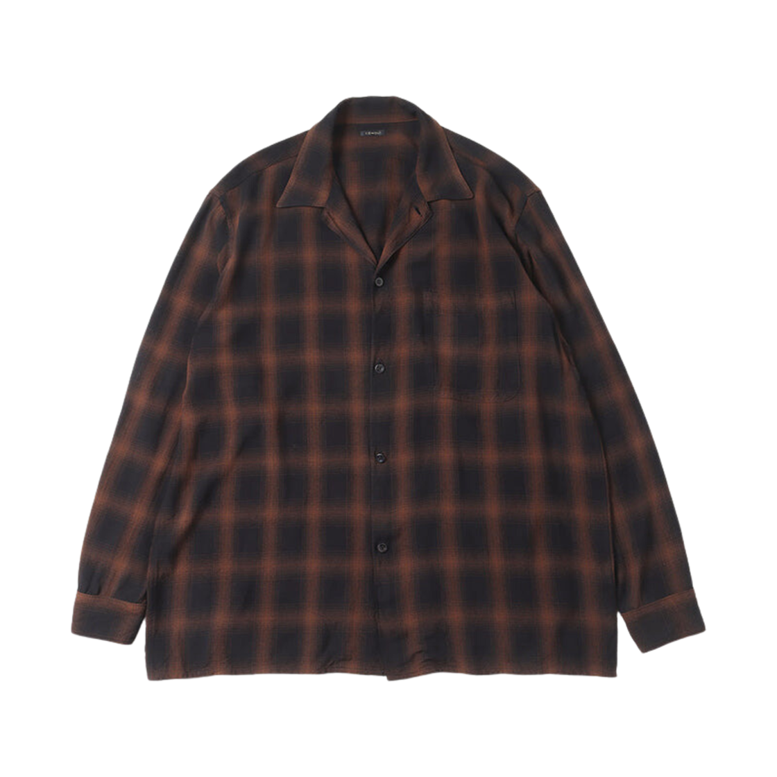코모리 레이온 오픈 칼라 셔츠 체크 - 24SS(Comoli Rayon Open Collar Shirt Check - 24SS)