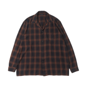 Comoli Rayon Open Collar Shirt Check - 24SS