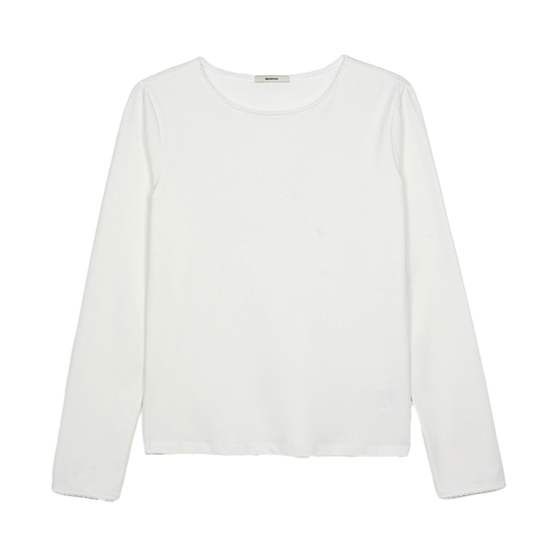 BS5STL501WH Bensimon Lace Round Longsleeve White