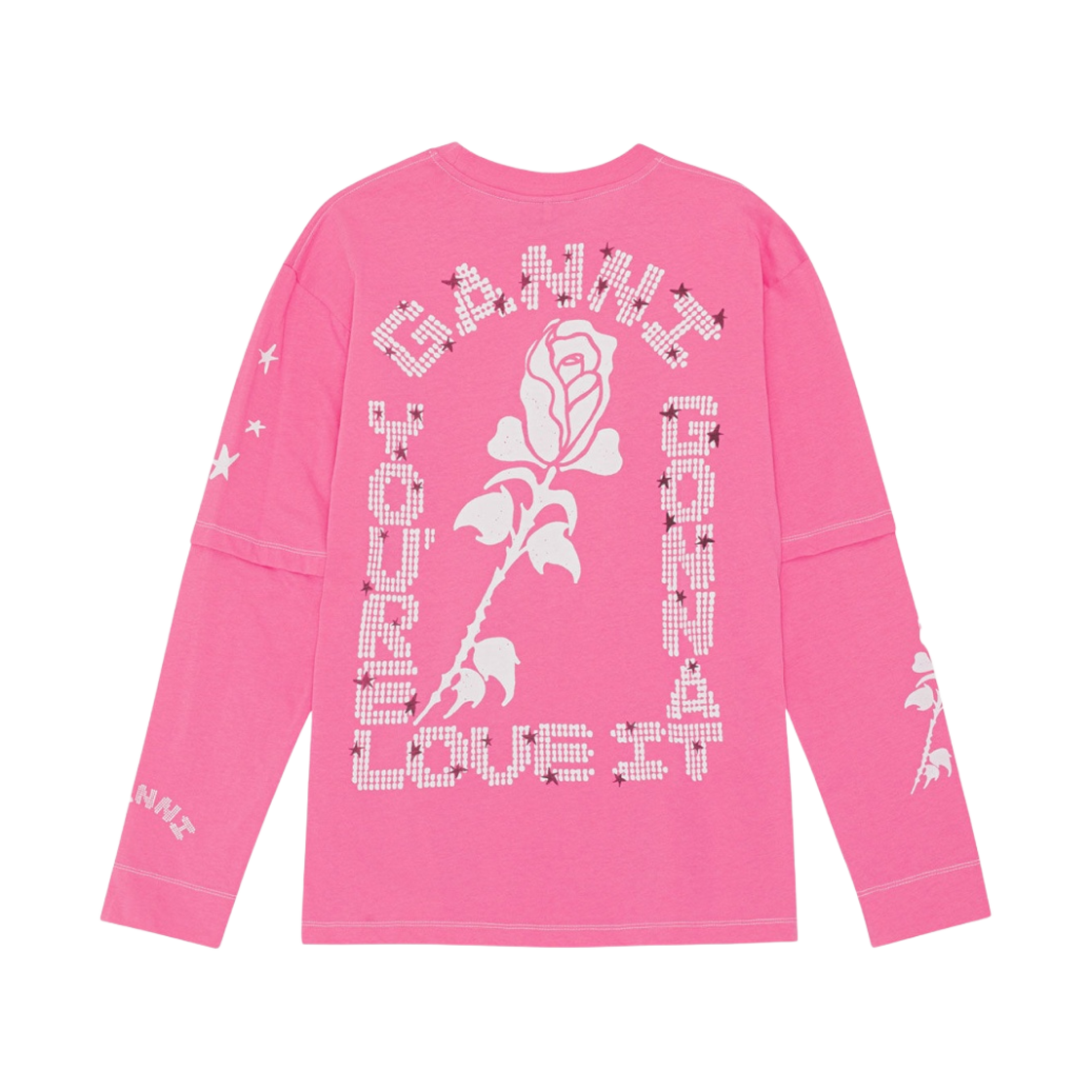 (W) 가니 롱슬리브 티셔츠 쇼킹 핑크((W) Ganni Long Sleeve T-Shirt Shocking Pink) - 2