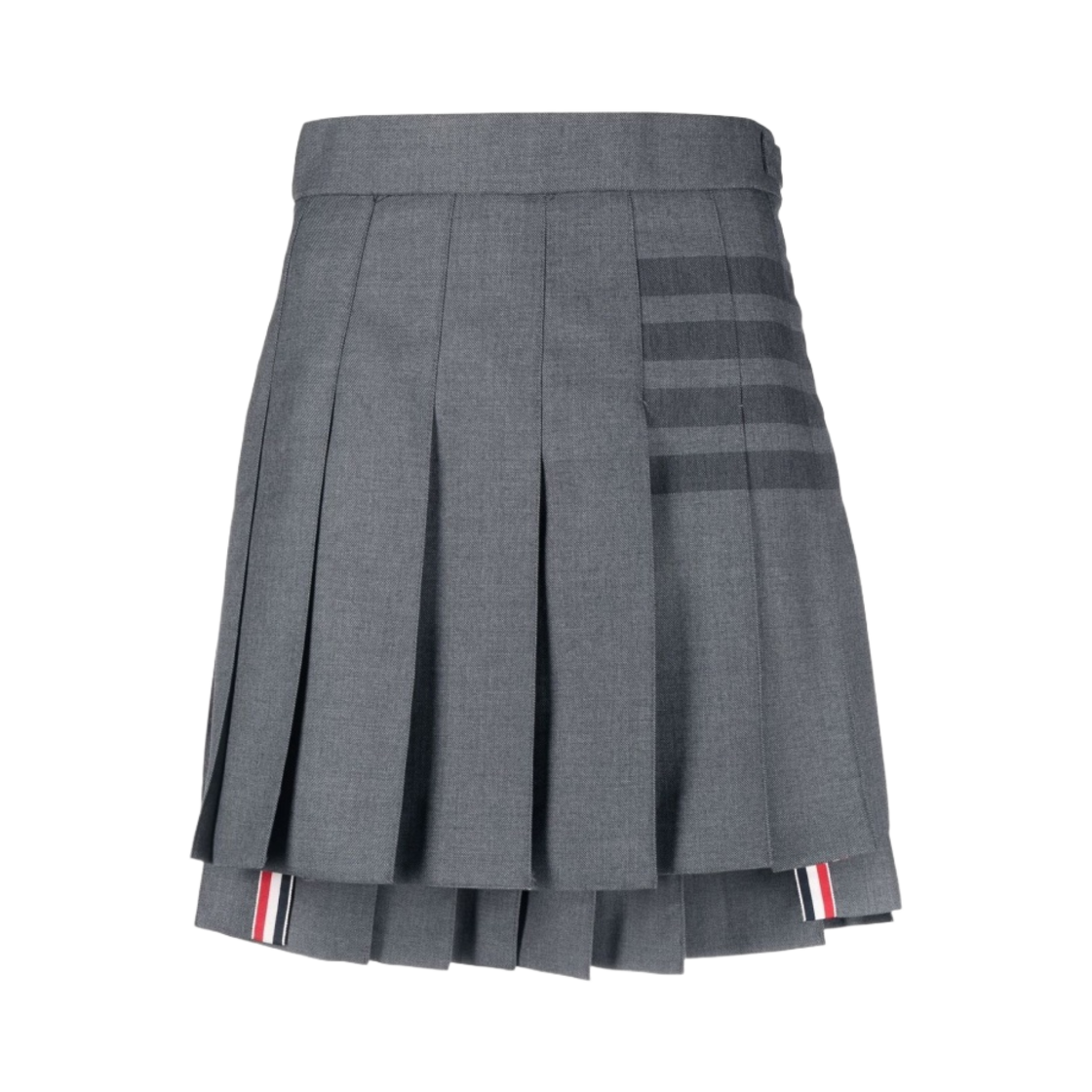 FGC402A-04346-035 (W) Thom Browne 4-Bar Pleated Mini Skirt Medium Grey