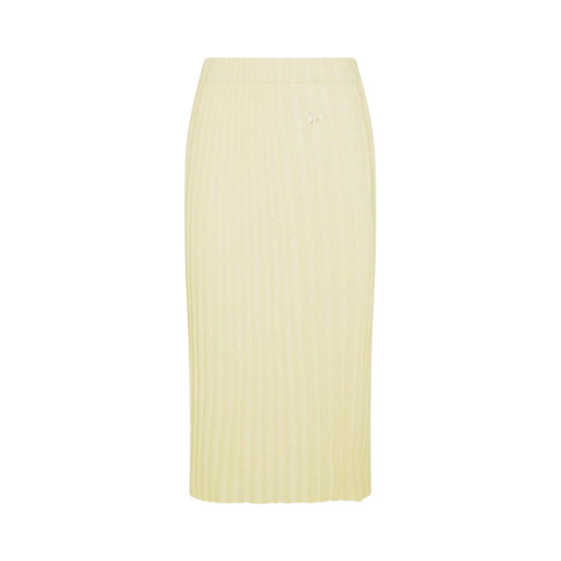 MW01510KT1104-P726 (W) Maison Kitsune Baby Fox Patch Ribbed Midi Skirt Lemonade