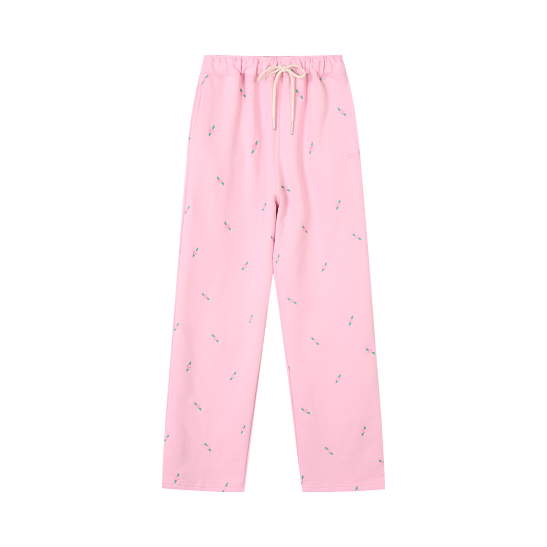 NEIB24FWPT007 Neib Rose Embroidery Sweat Pants Long Pink