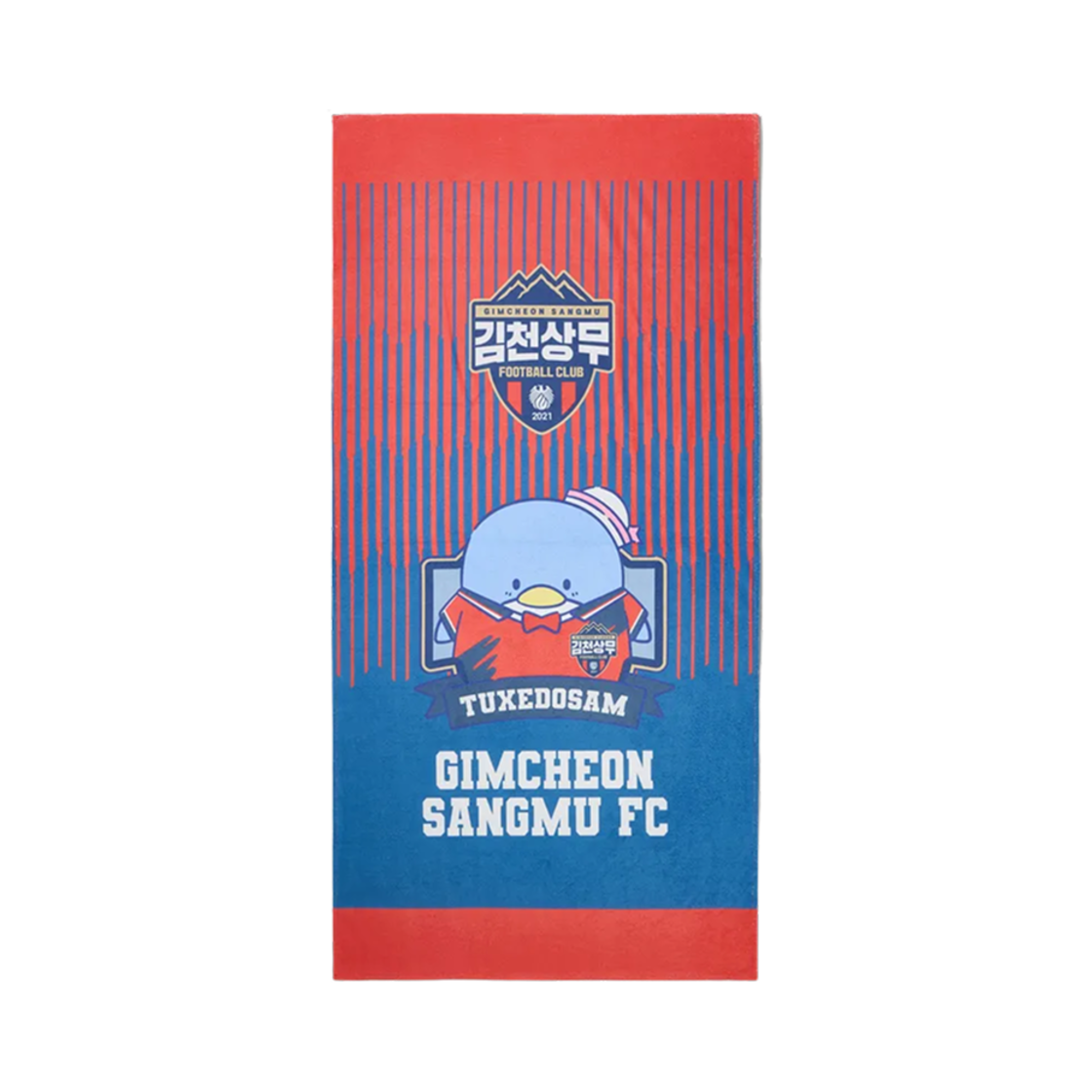 K 리그 x 산리오 캐릭터즈 2025 비치 타월 턱시도샘 김천 상무 FC 레드 블루(K League x Sanrio Characters 2025 Beach Towel Tuxedosam Gimcheon Sangmu FC Red Blue)