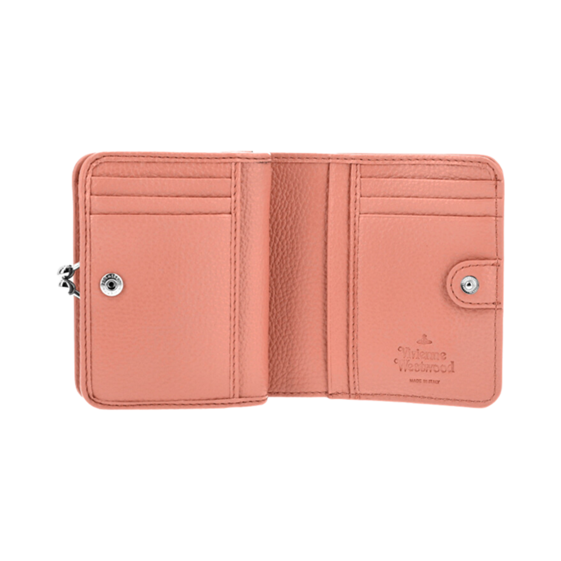 비비안 웨스트우드 리비건 바이오그린 그레인 프레임 포켓 반지갑 피치(Vivienne Westwood Re-Vegan Biogreen Grain Frame Pocket Bi-Fold Wallet Peach) - 2