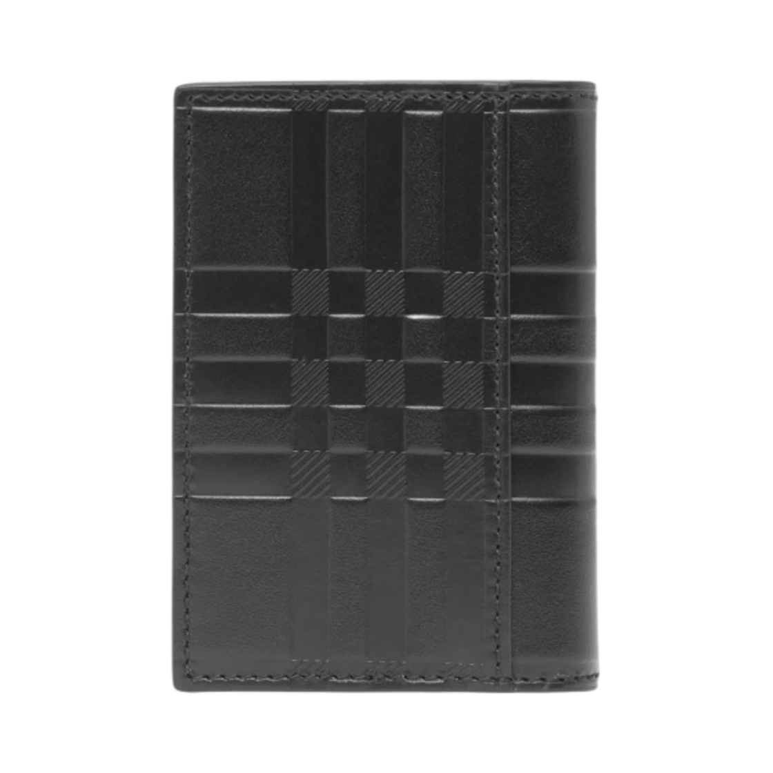 버버리 엠보스 체크 레더 폴딩 카드 케이스 블랙(Burberry Embossed Check Leather Folding Card Case Black) - 3