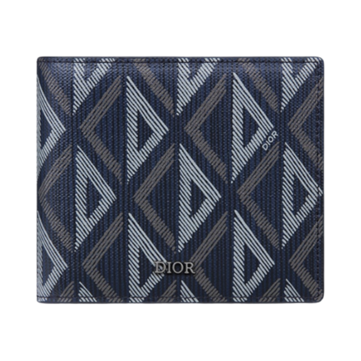 Dior Bifold Wallet Navy Blue CD Diamond