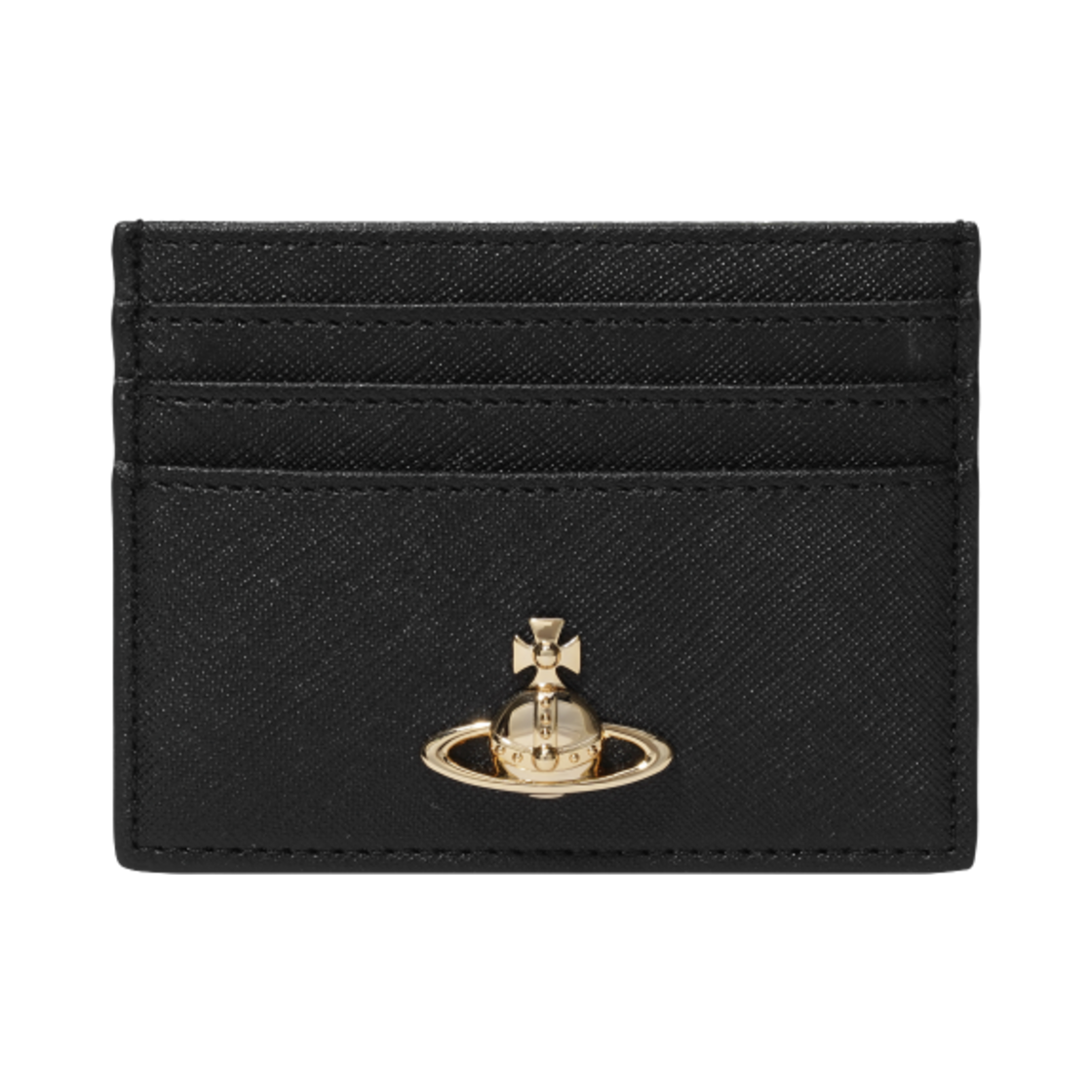 비비안 웨스트우드 로고 플랫 카드 홀더 블랙(Vivienne Westwood Logo Flat Card Holder Black)