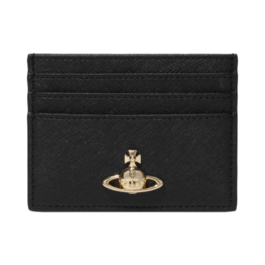 54030004W-S000B-N402/S0021-N402 Vivienne Westwood Logo Flat Card Holder Black