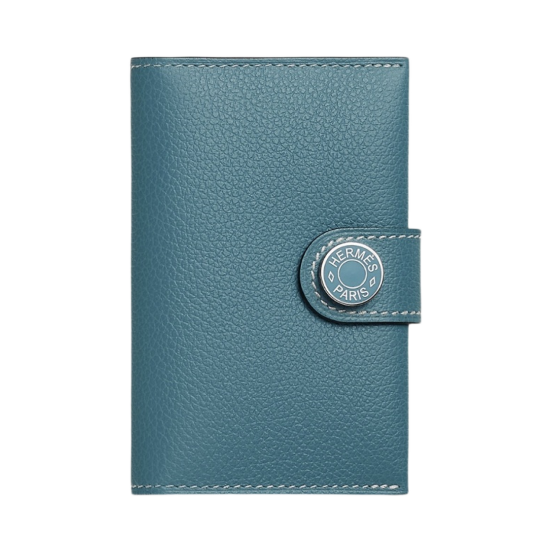 H084335CKAL Hermes R.M.S Card Holder Evercolor & Palladium Bleu Jean - 대표 이미지 #1