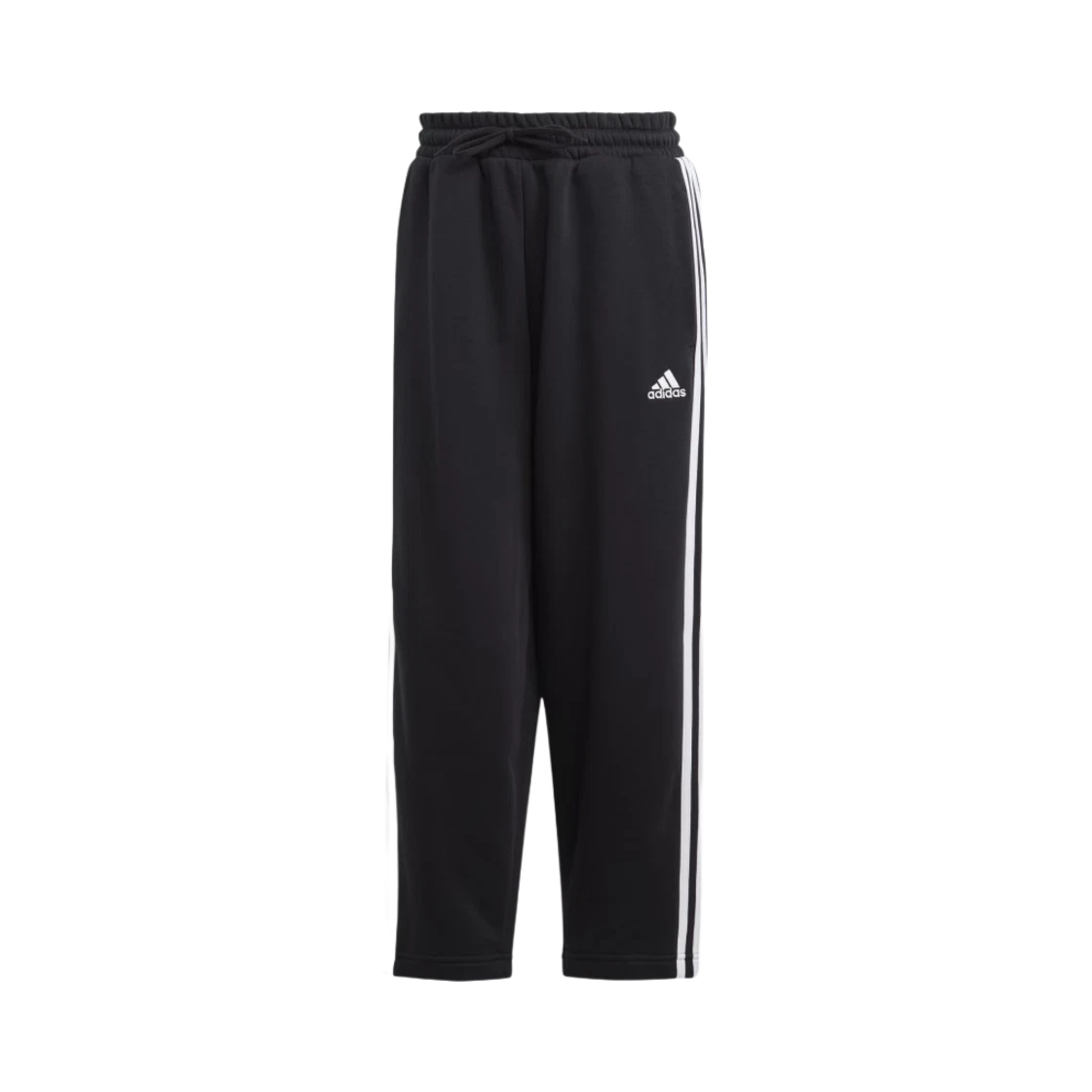 Adidas (W) Adidas Essential 3S Openhem Fleece Pants Black White - KR Sizing · XS