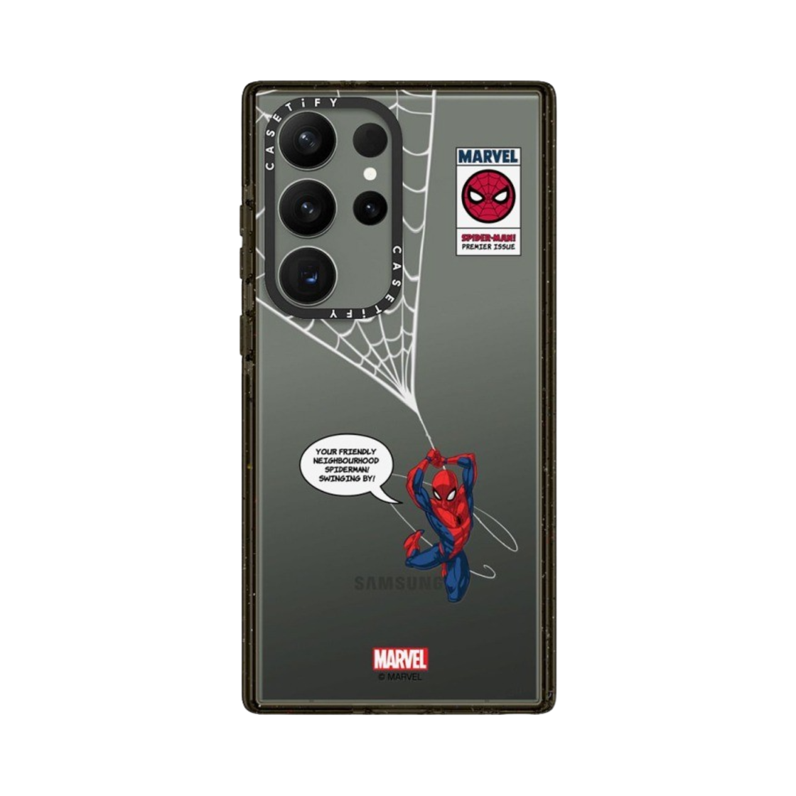 케이스티파이 x 마블 갤럭시 스파이더맨 스윙 임팩트 케이스 클리어 블랙(Casetify x Marvel Galaxy Spider-Man Swinging Impact Case Clear Black) - 4