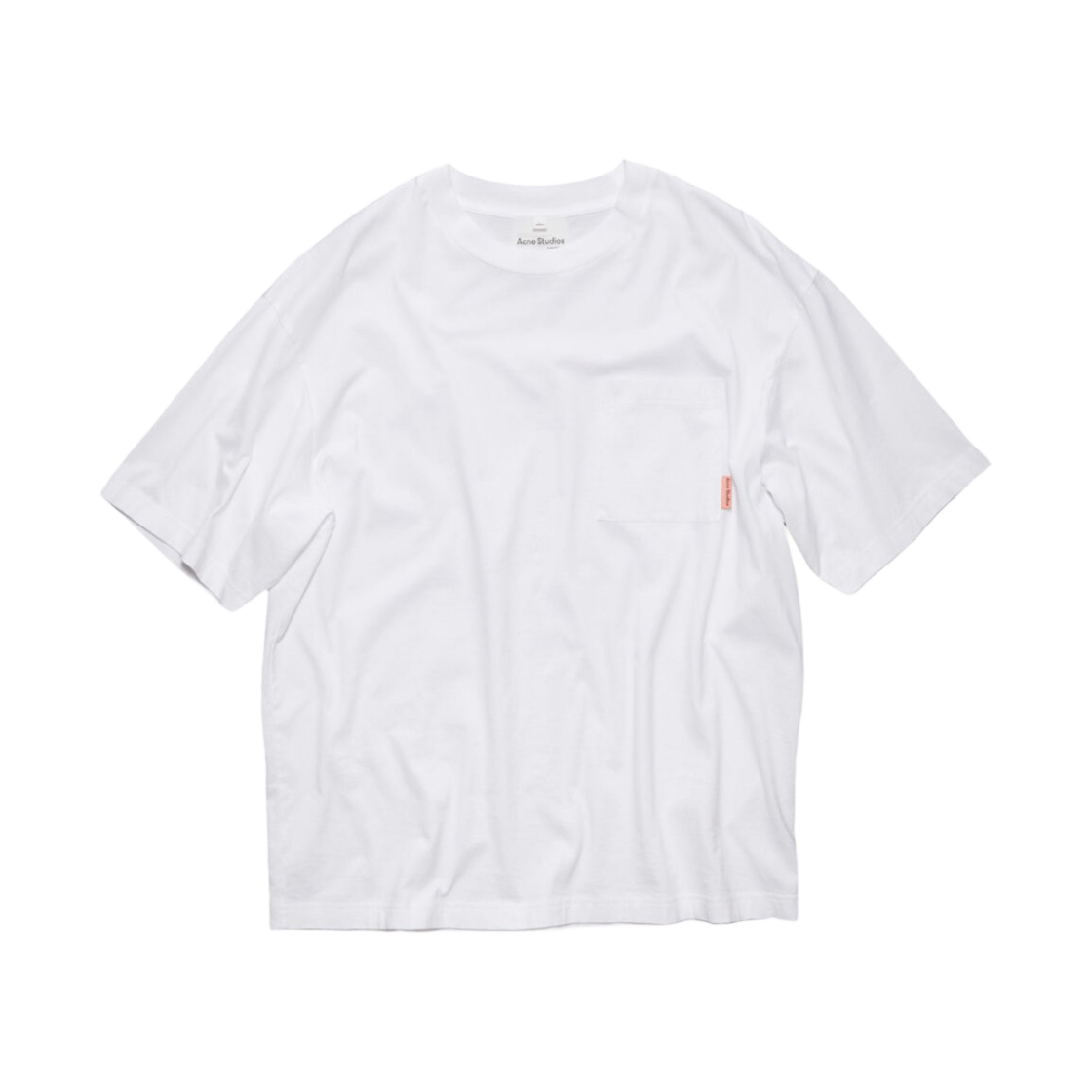 아크네 스튜디오 핑크 라벨 코튼 포켓 티셔츠 옵틱 화이트(Acne Studios Pink Label Cotton Pocket T-Shirt Optic White) - 1