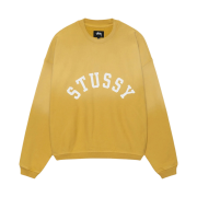 Stussy Sun Faded Oversized Crew Yellow