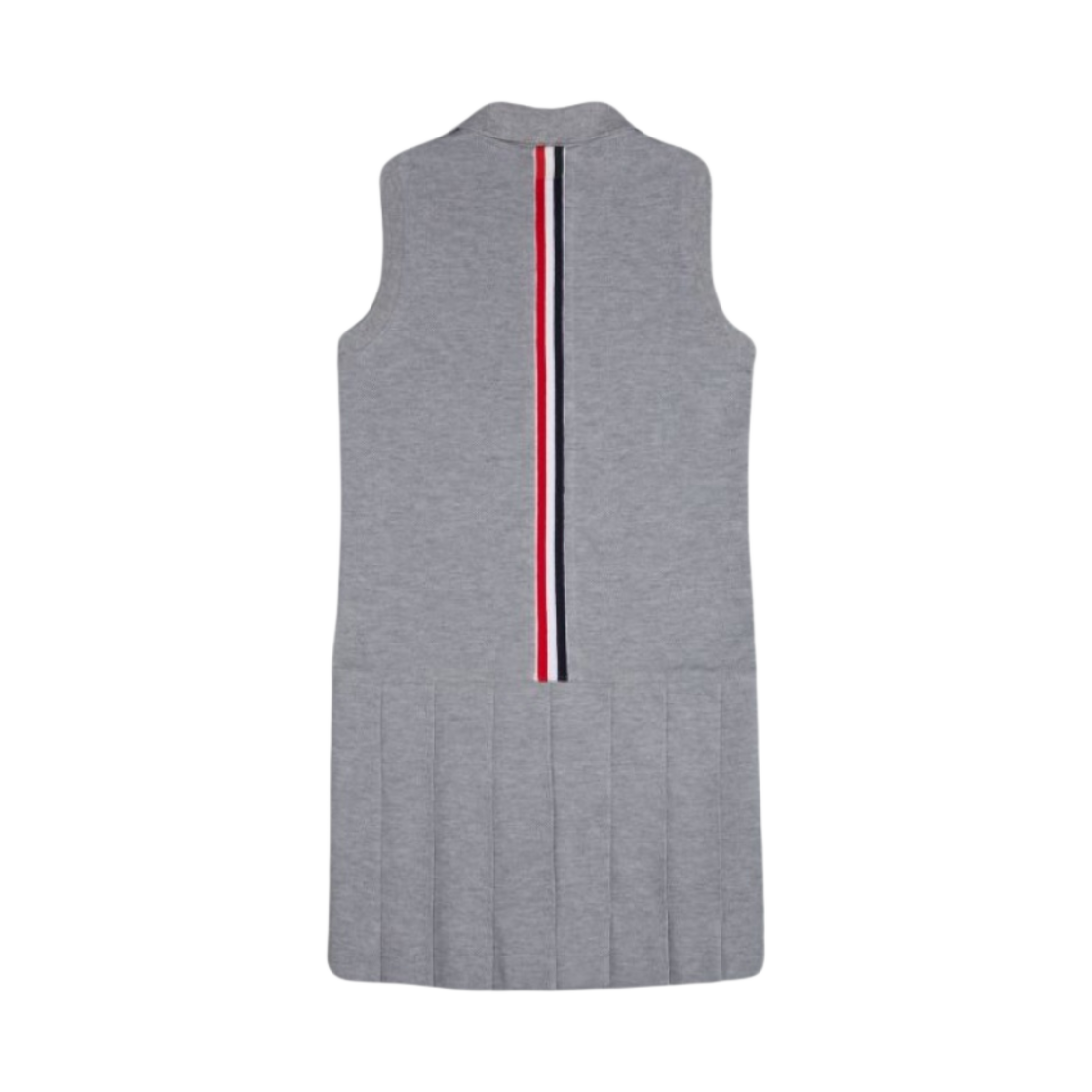 KJD003A-00050-055 (Kids) Thom Browne Classic Pleated Sleeveless Polo Dress Grey - #2