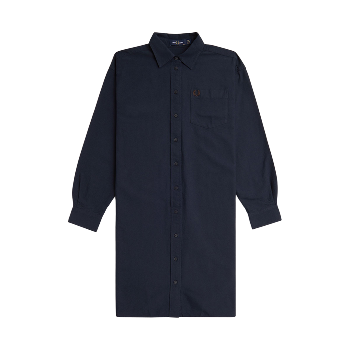 AFPF2438160-608 Fred Perry Womens Button Through Shirt Dress Navy