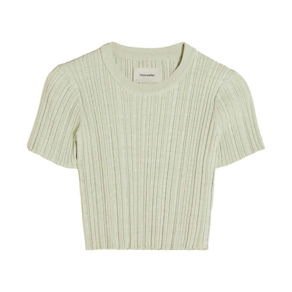 홀츠베일러 우먼 트리 크롭 니트 티 라이트 그린 믹스(Holzweiler Women Tree Cropped Knit Tee Light Green Mix)