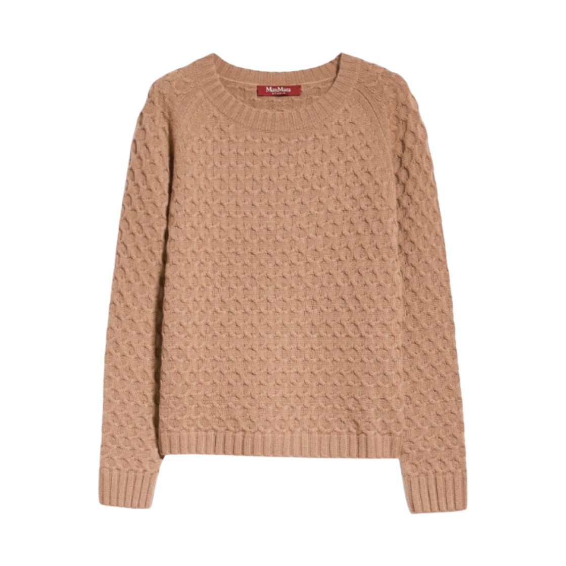 CLAVA-005 (W) Max Mara Studio Clava Wool and Cashmere Yarn Sweater Camel