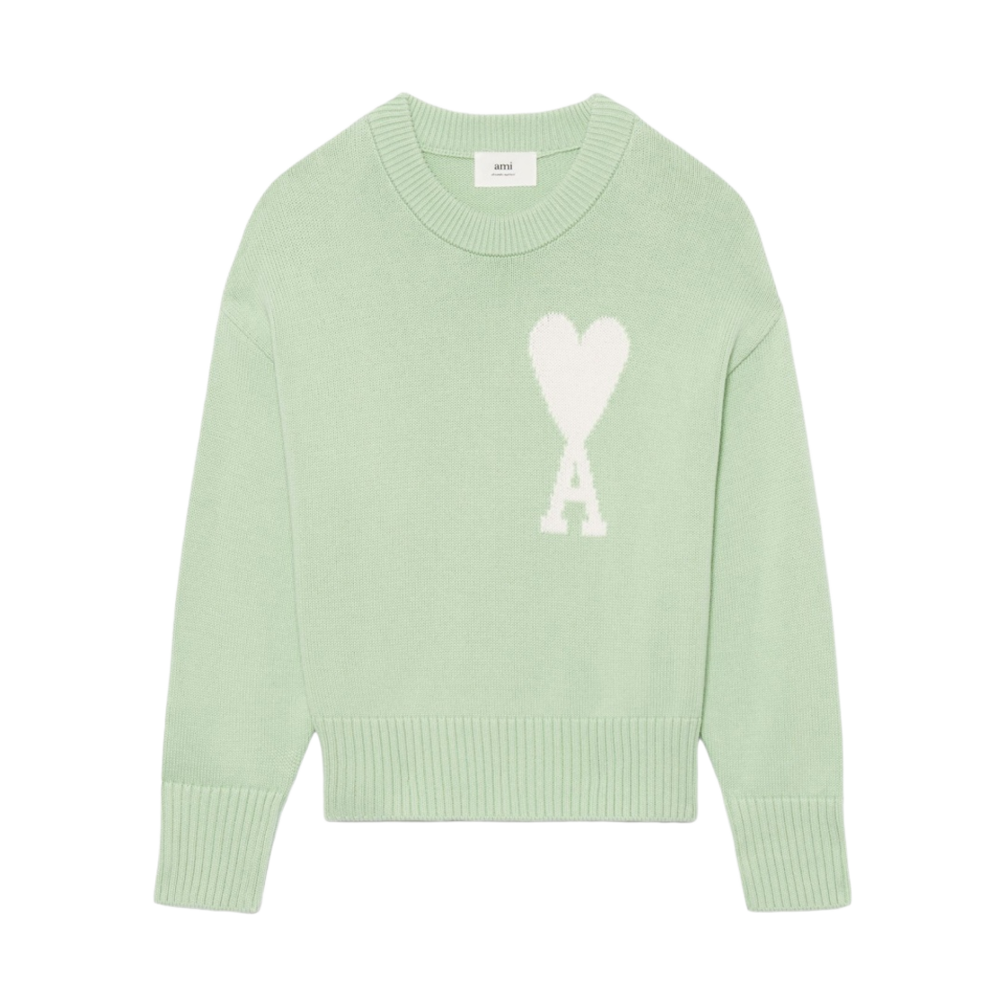 아미 빅 하트 로고 오버사이즈 스웨터 아쿠아 - 22SS