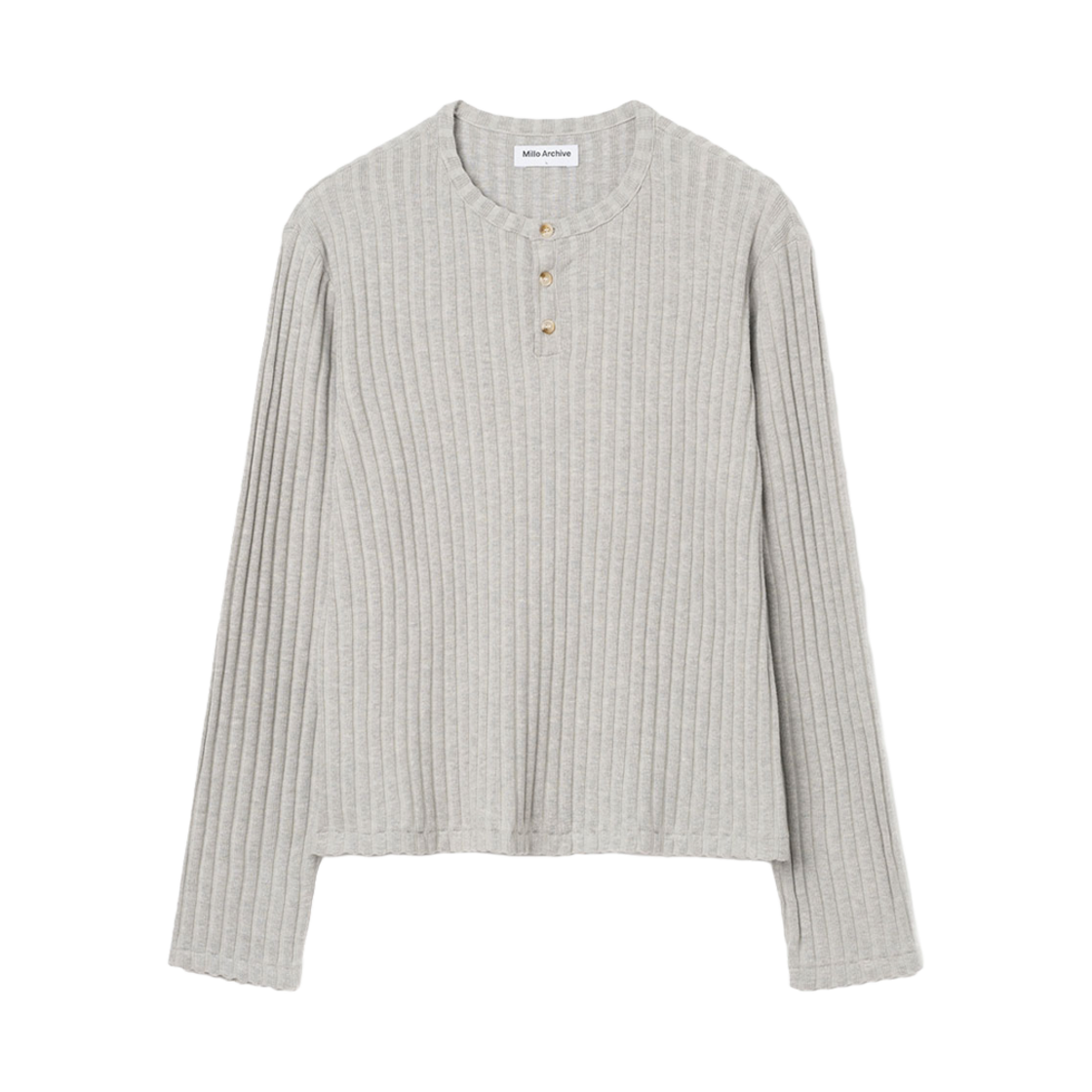 밀로 아카이브 드래프트 헨리넥 니트 그레이