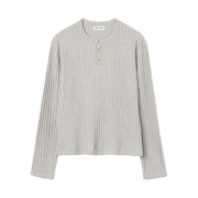 Millo Archive Draft Henley Neck Knit Gray