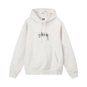 Stussy Stock Logo Applique Hoodie Ash Heather Silver