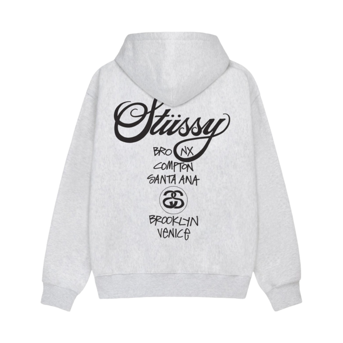 스투시 월드투어 후드 애쉬 헤더 2024,2025(Stussy World Tour Hoodie Ash Heather 2024,2025)