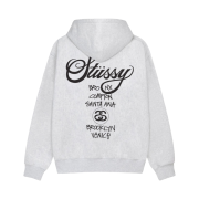 Stussy World Tour Hoodie Ash Heather 2024,2025