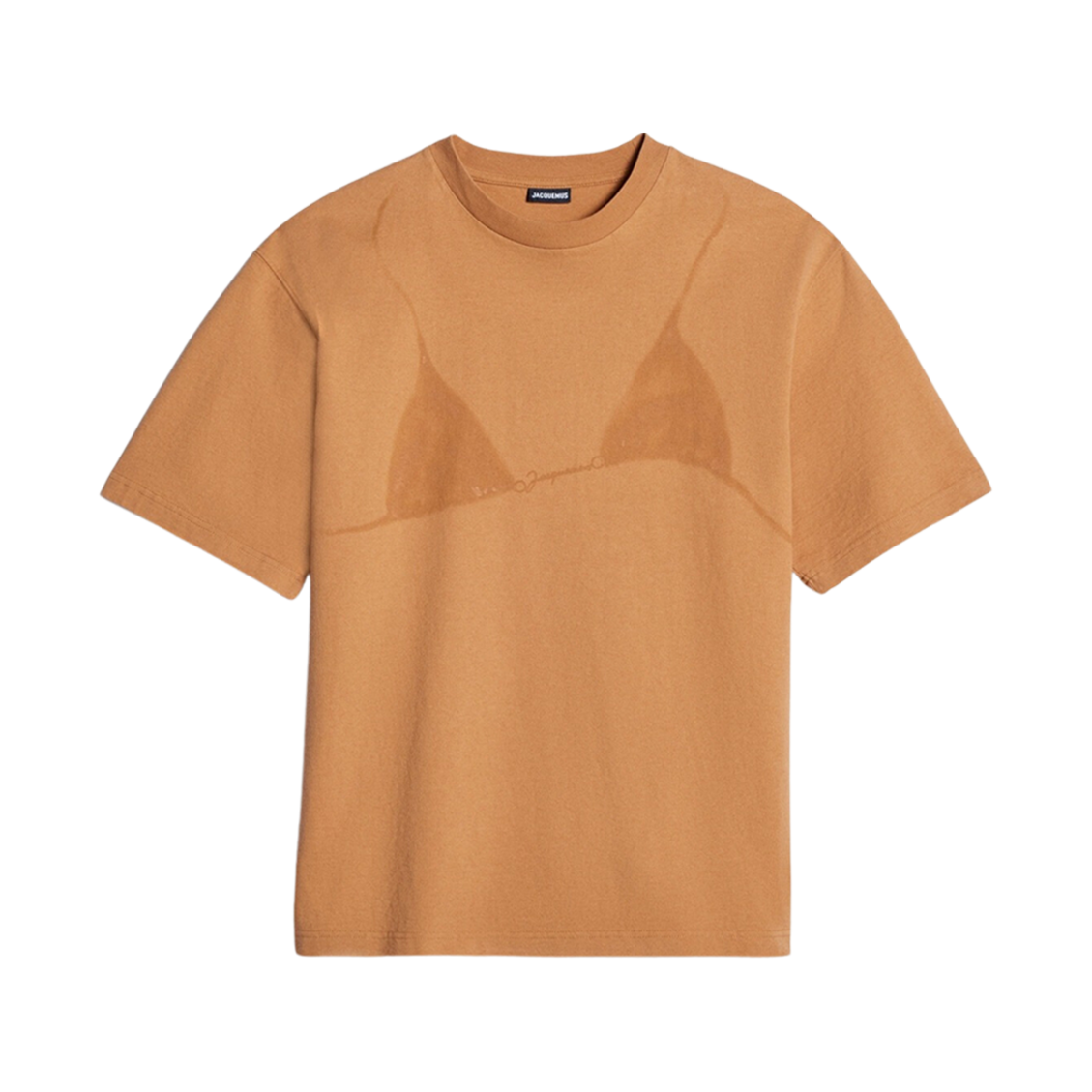 자크뮈스 르 티셔츠 비키니 비키니 탑 티셔츠 프린트 웨트 이펙트 베이지(Jacquemus Le T-Shirt Bikini Bikini Top T-Shirt Print Wet Effect Beige) - 1