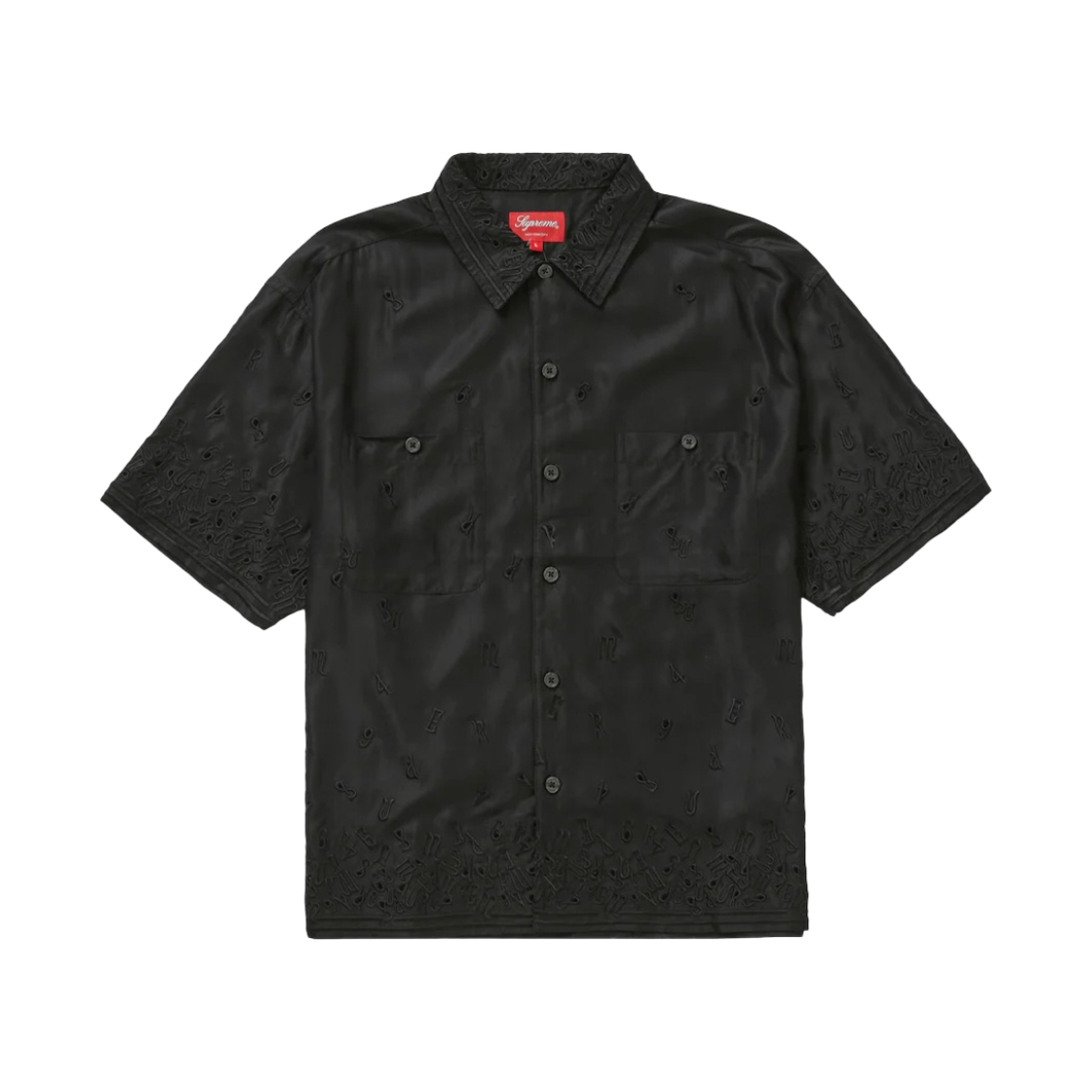 - Supreme Nouveau Embroidered S/S Shirt Black - 23SS