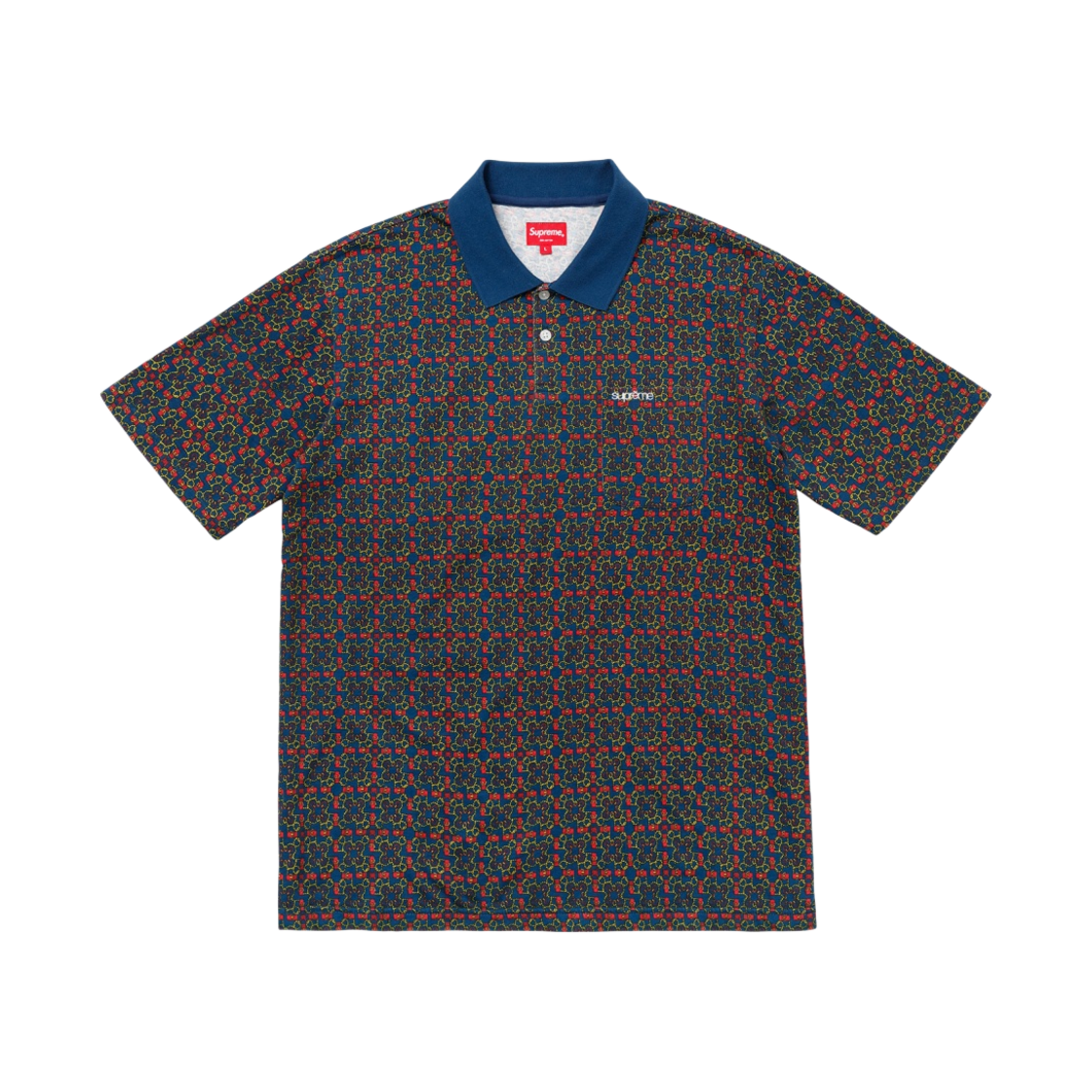슈프림 버들 프린트 폴로 네이비 - 18SS(Supreme Bridle Print Polo Navy - 18SS) - 1